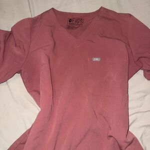 Figs Rose V-Neck Scrub Top